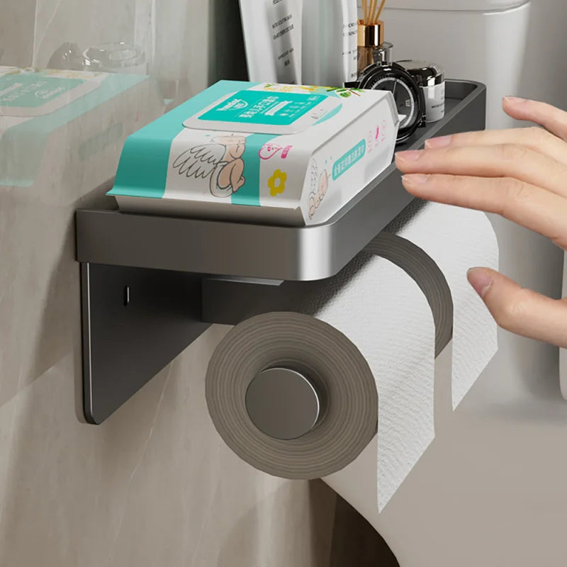 LuxeHold – Stijlvolle Multifunctionele Toiletrolhouder