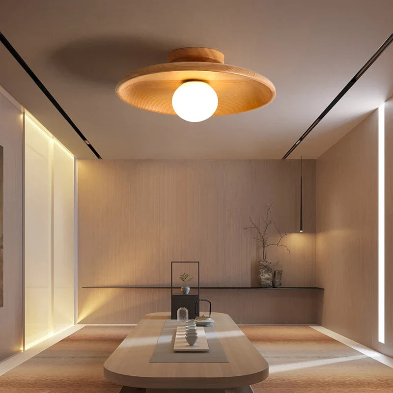 Woodland Plafondlamp - Elegante Houten Plafondlamp met Warm LED-Licht voor Jouw Interieur