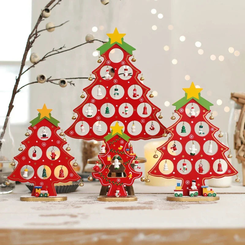 SapinElegant Kerst decoratie - Festieve Houten Mini-Kerstboom voor Jouw Ruimte