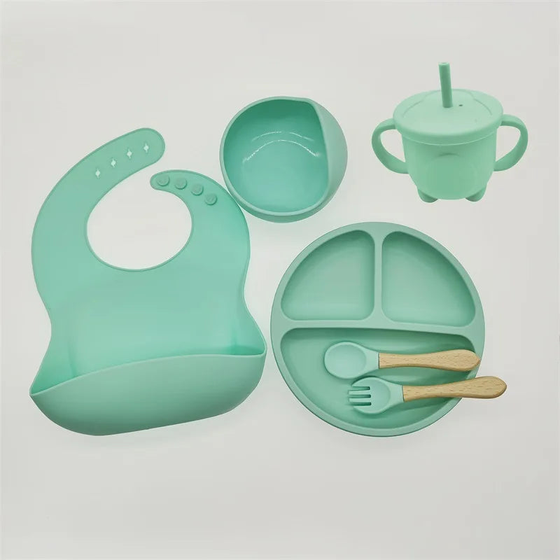 TinyBites – Stijlvolle Silicone Eetset voor Baby’s