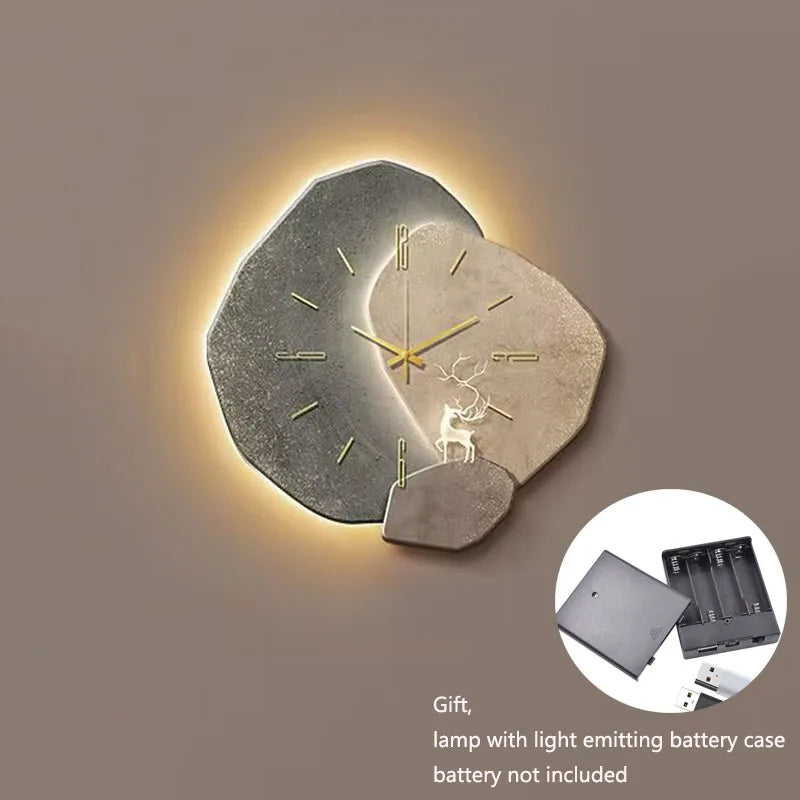 CreamWind Clock – Stijlvolle Moderne Wandklok met LED