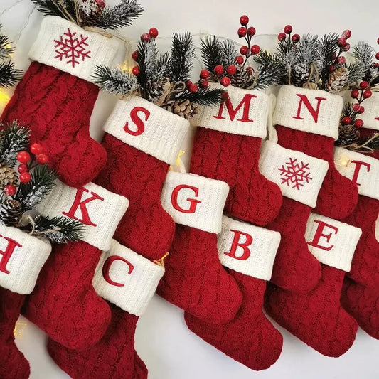 Snowflake Kerst Sokken - Feestelijke Gebreide Kerst Decoraties