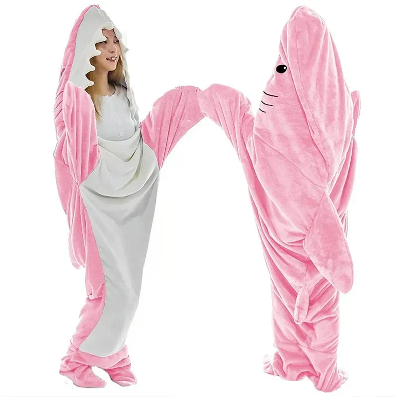 SharkWrap - Speelse Flanellen Slaapzak voor Gezelligheid