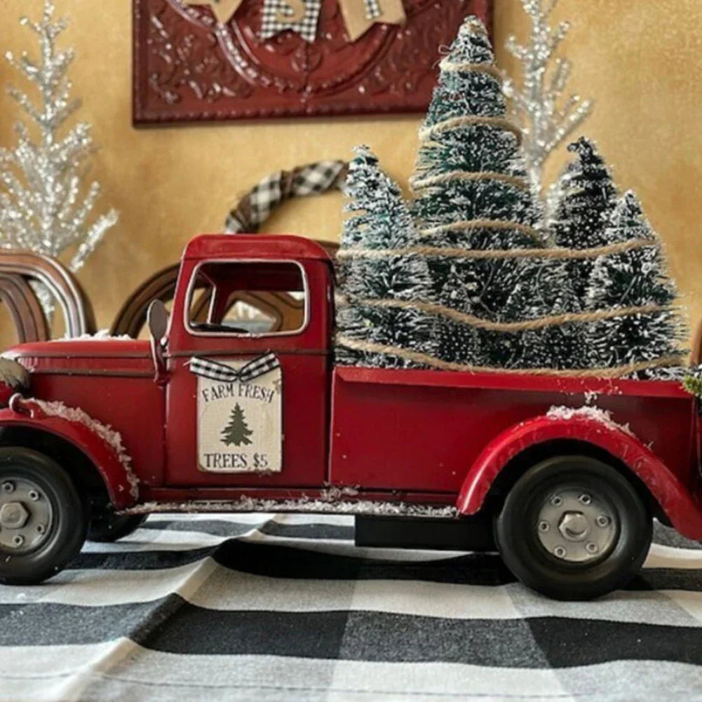 NostalgiaTruck Ornament - Retro Rode Vrachtwagen voor Kerst