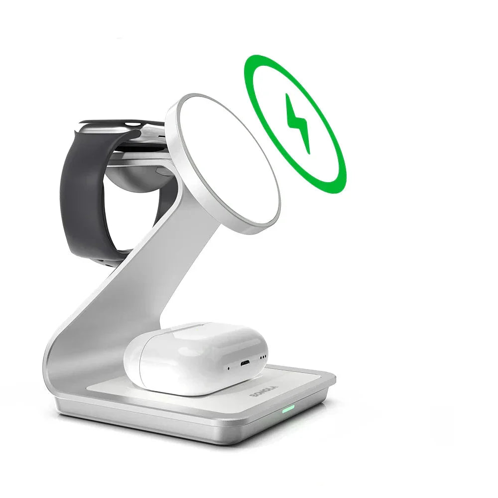 ChargeMaster 3-in-1 Draadloze Oplader - Snel & Stijlvol