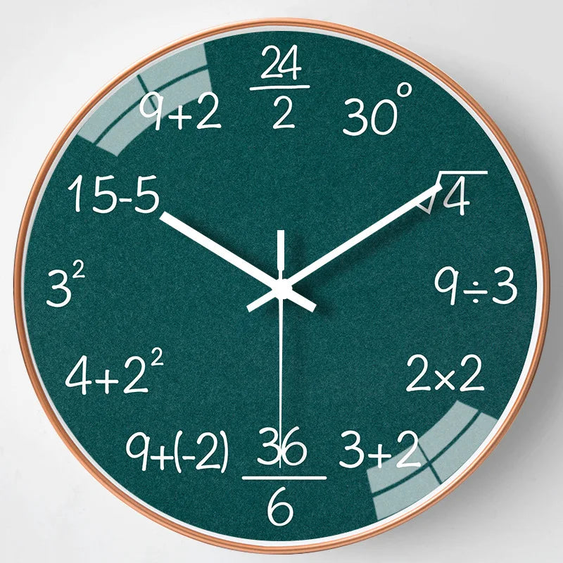 ChalkBoard Clock - Wiskundige Formules Wanddecoratie