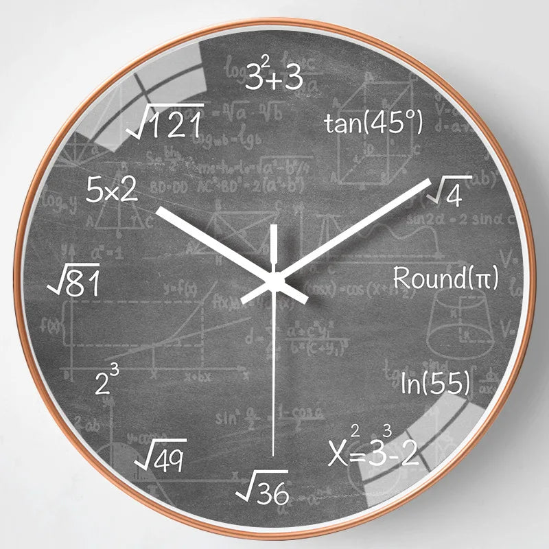 ChalkBoard Clock - Wiskundige Formules Wanddecoratie