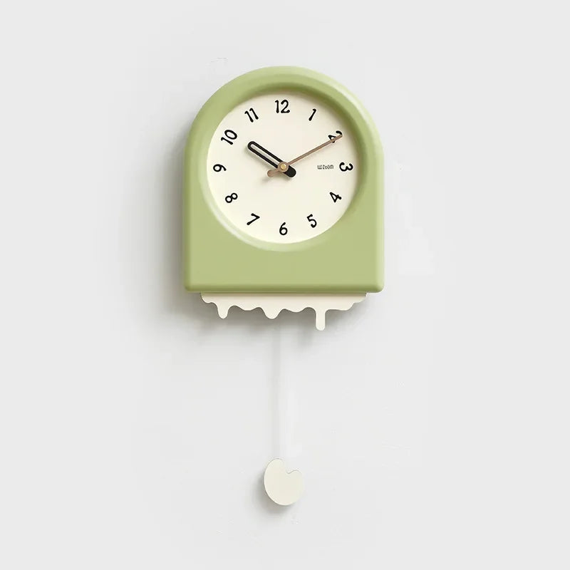 CremePendulum Clock - Koreaanse Wandklok met Modern Design