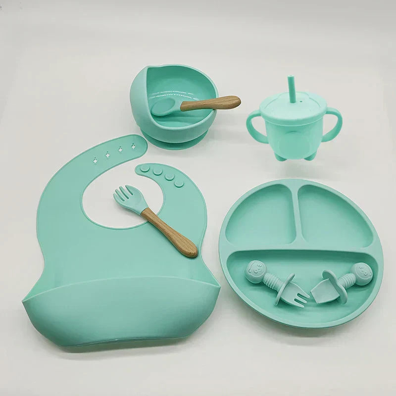 TinyBites – Stijlvolle Silicone Eetset voor Baby’s