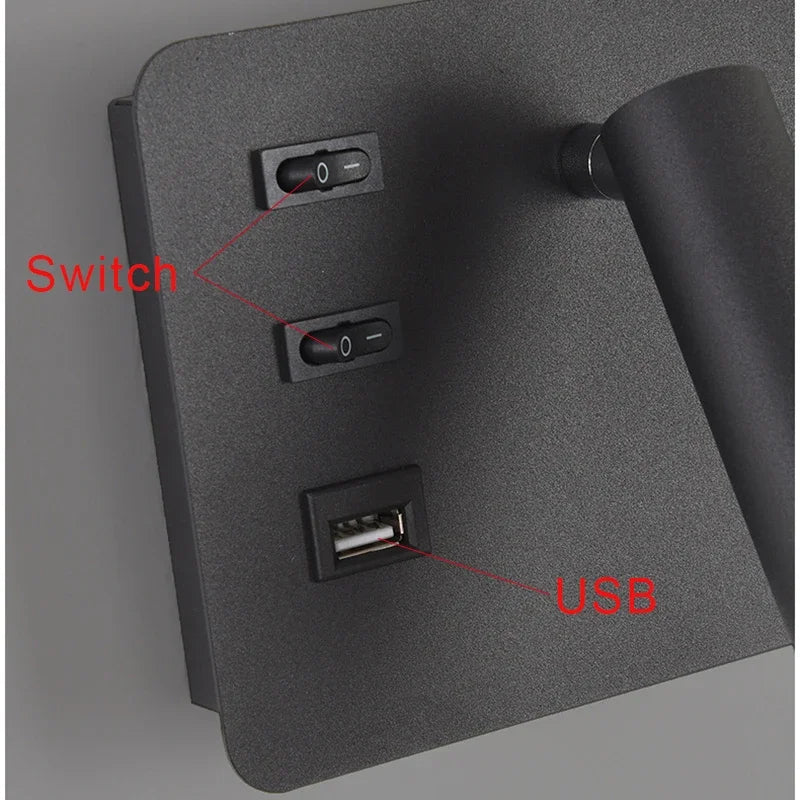 LuminoWall - Minimalistische USB Wandlamp met Leesspot