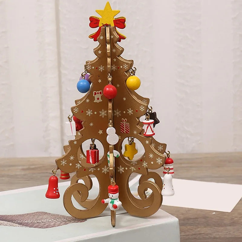 CharmTree Kerstboom - Handgemaakte 3D Kerstdecoratie van Hout