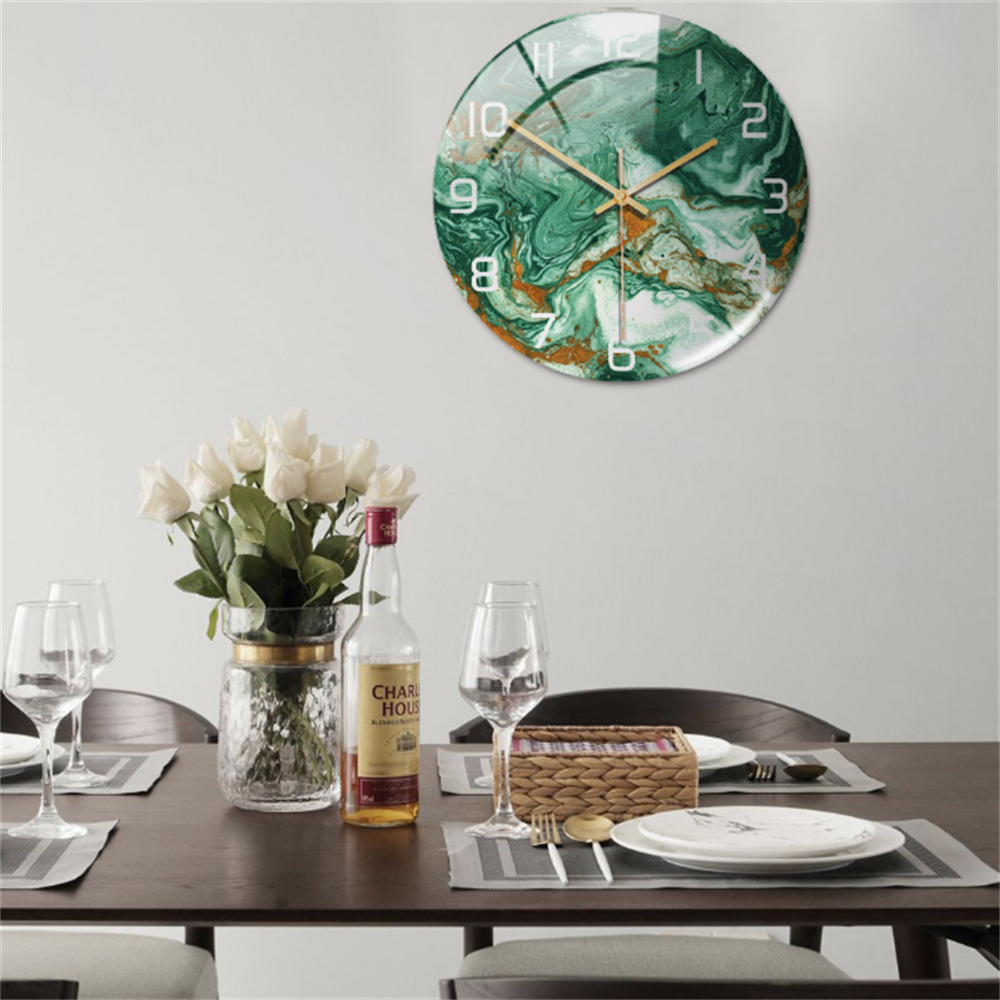 Stijlvolle Marmeren Wandklok met Geruisloze Mechanisme