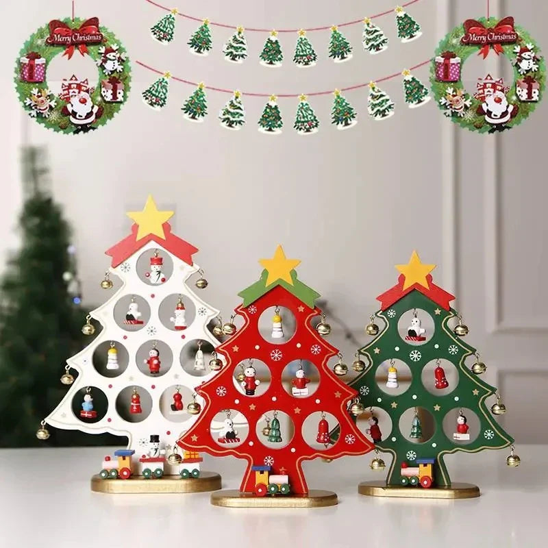 SapinElegant Kerst decoratie - Festieve Houten Mini-Kerstboom voor Jouw Ruimte