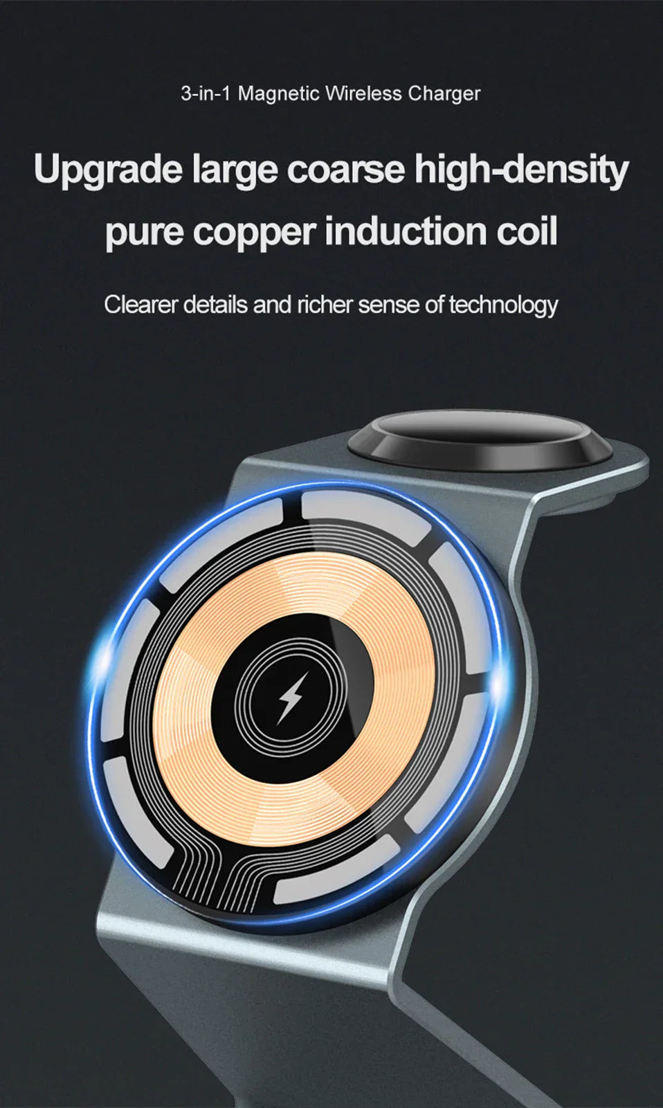 Chargy Pro - Stijlvolle Magnetische Draadloze 3-in-1 Oplader