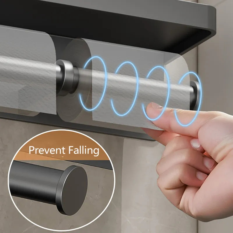 LuxeHold – Stijlvolle Multifunctionele Toiletrolhouder