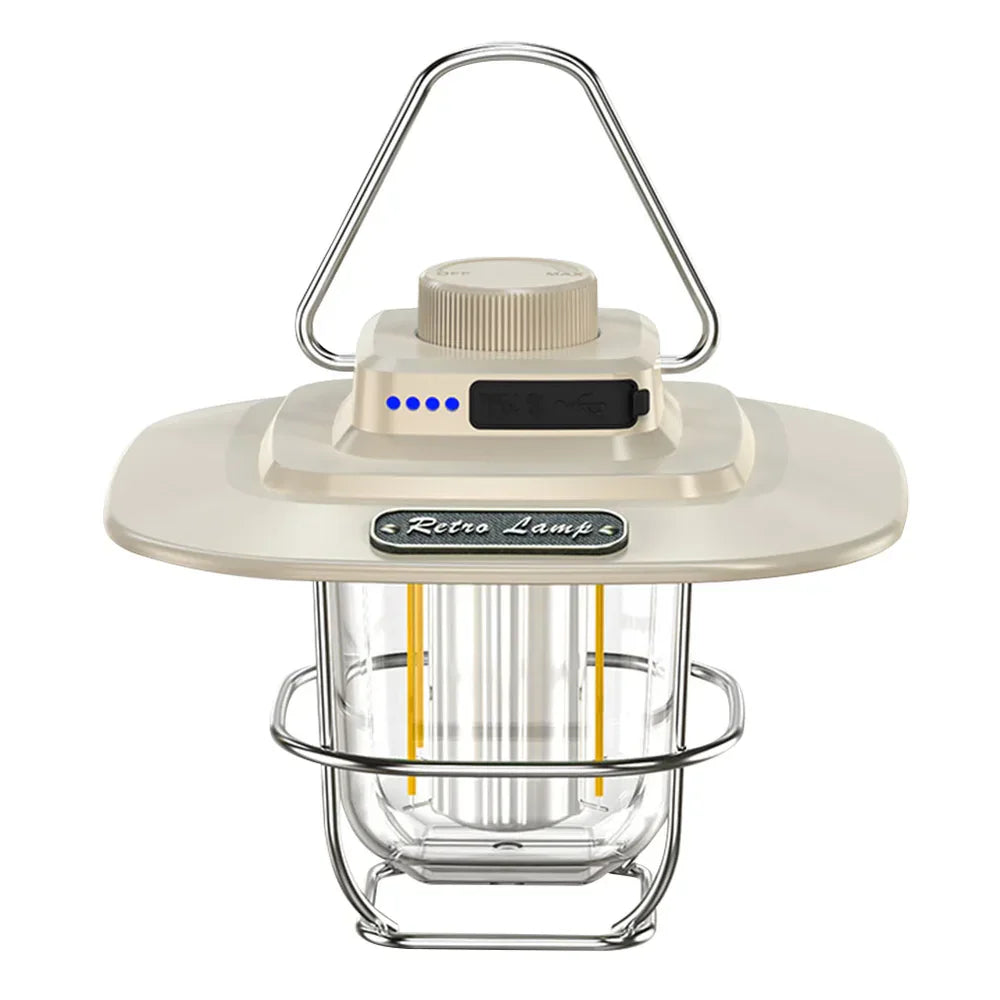 NostalgiaGlow - Retro Oplaadbare LED Lantaarn voor Avonturen