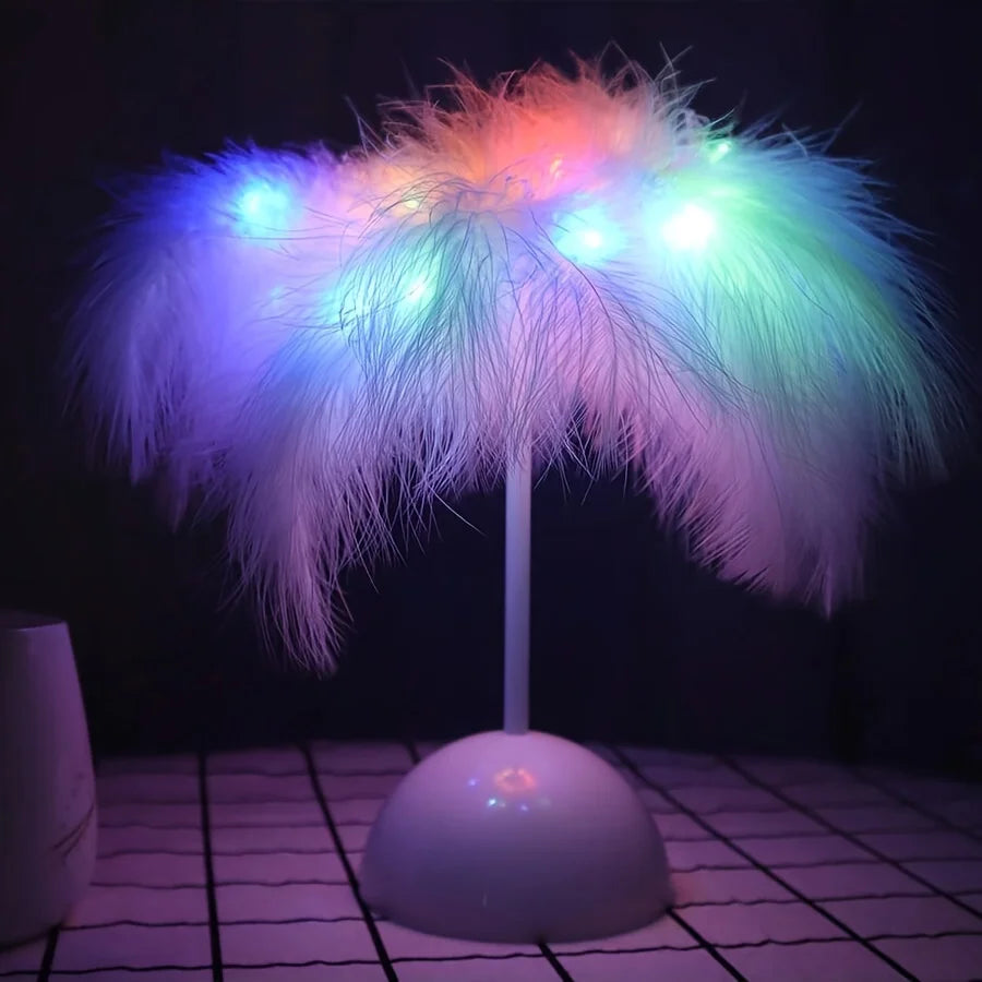 FeatherLuxe Lamp - Betoverende Tafellamp voor Warmte en Sfeer