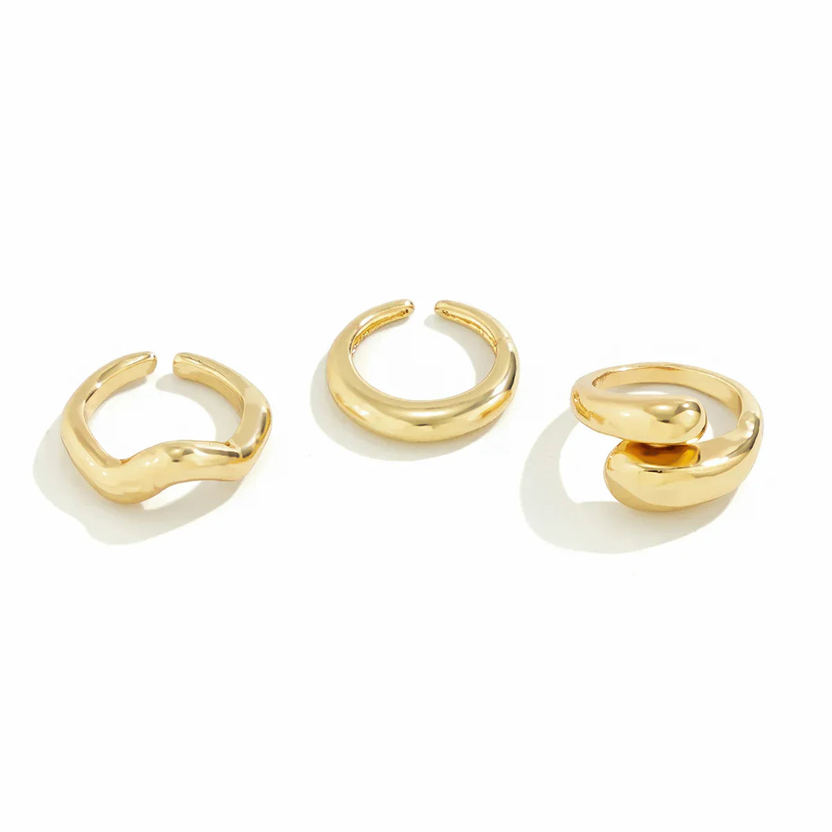 EleganceGold Set - 3-delige Vintage Slangenring Collectie