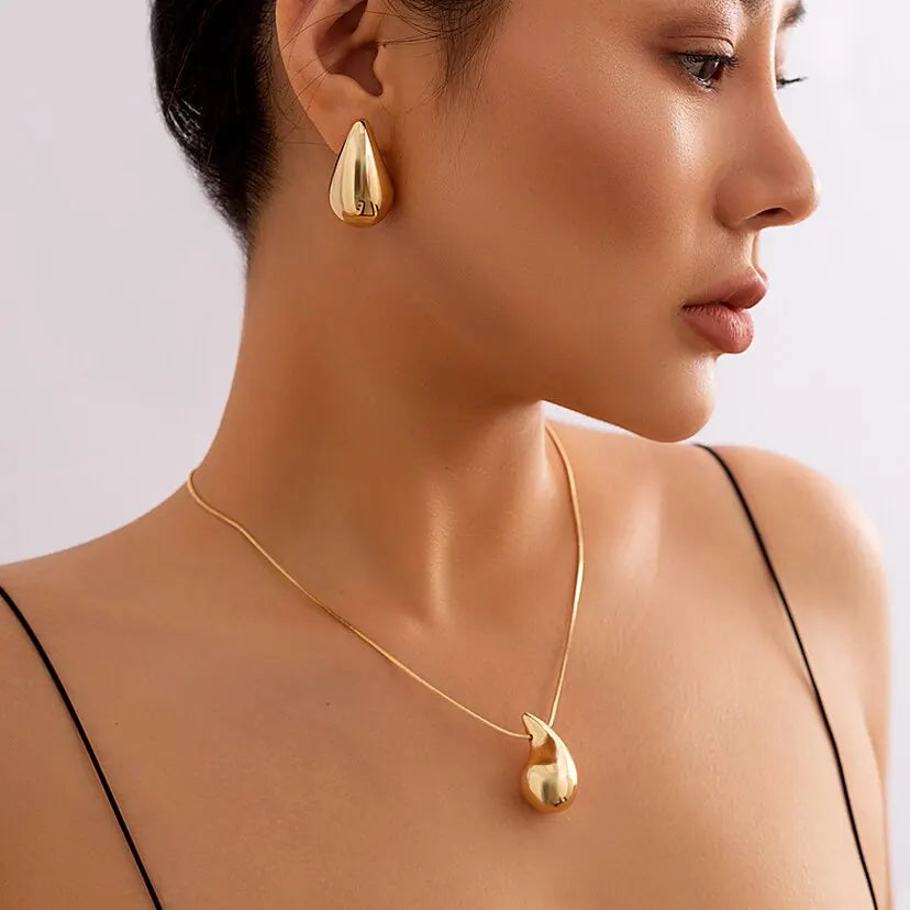 BeanGlam - Chique Peapod Set met Ketting & Oorbellen
