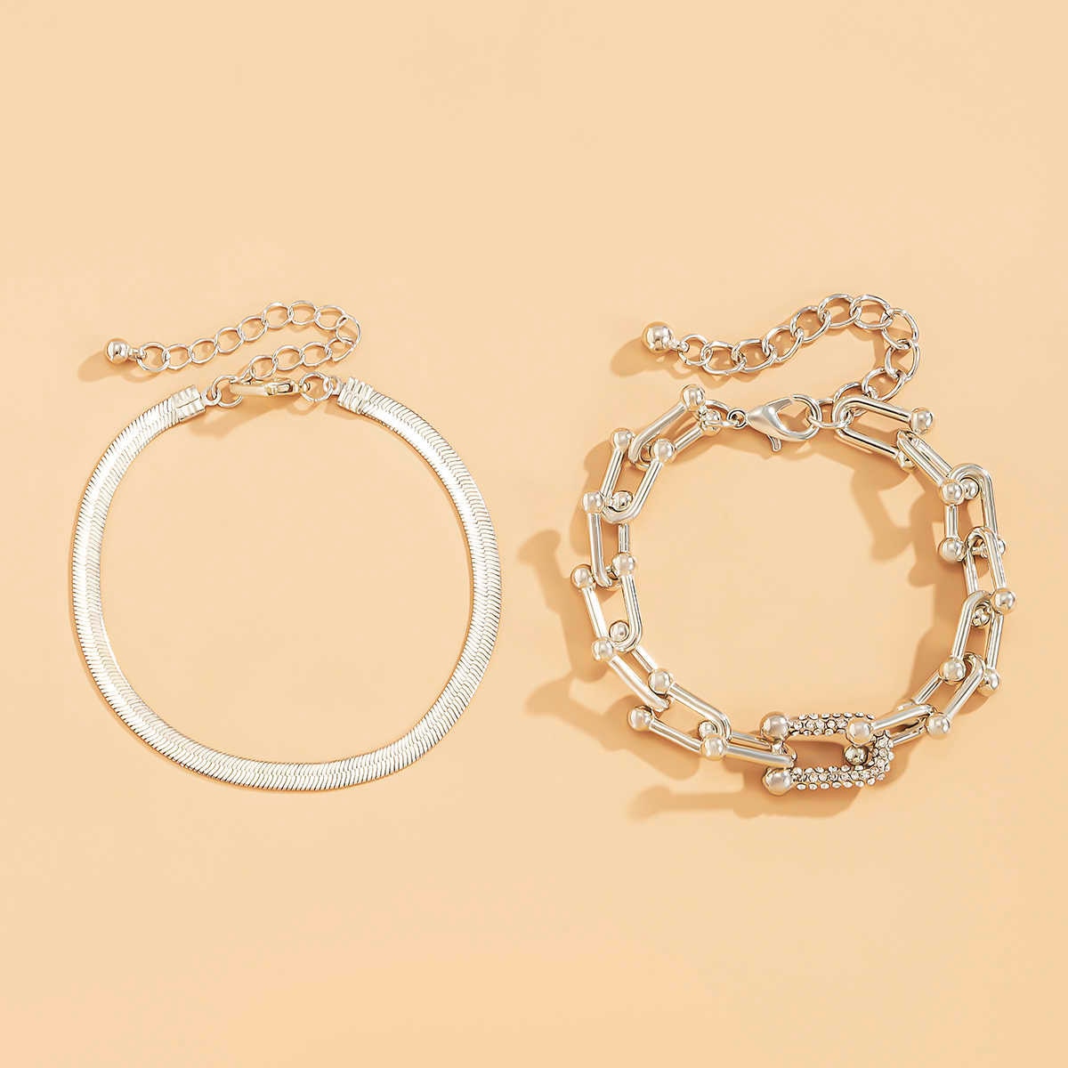 Stunning Bracelet Duo | Exquisite 2-Piece Set in Gold or Silver
