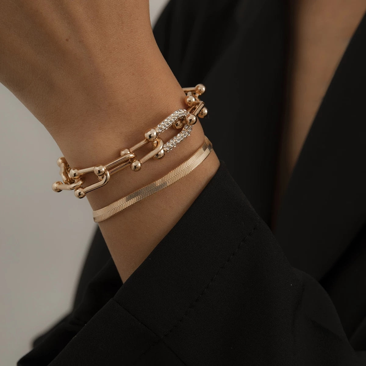 Stunning Bracelet Duo | Exquisite 2-Piece Set in Gold or Silver