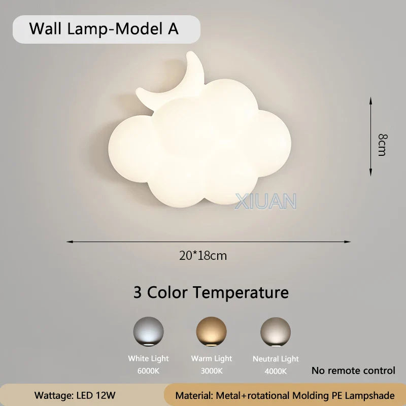 WhiteCloud Lamp – Stijlvolle LED Wandverlichting voor Kinderen