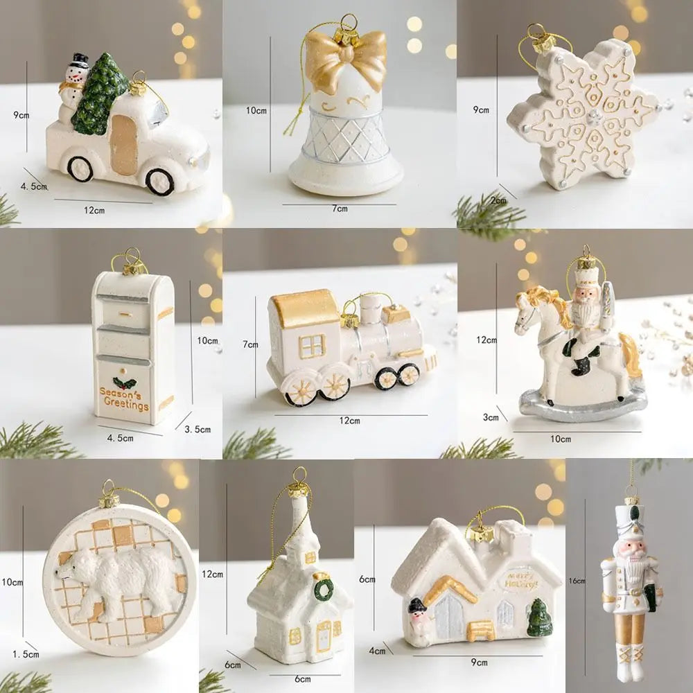 CharmingSnow Kerstdecoratie – Betoverende Keramische Kersthangdecoratie