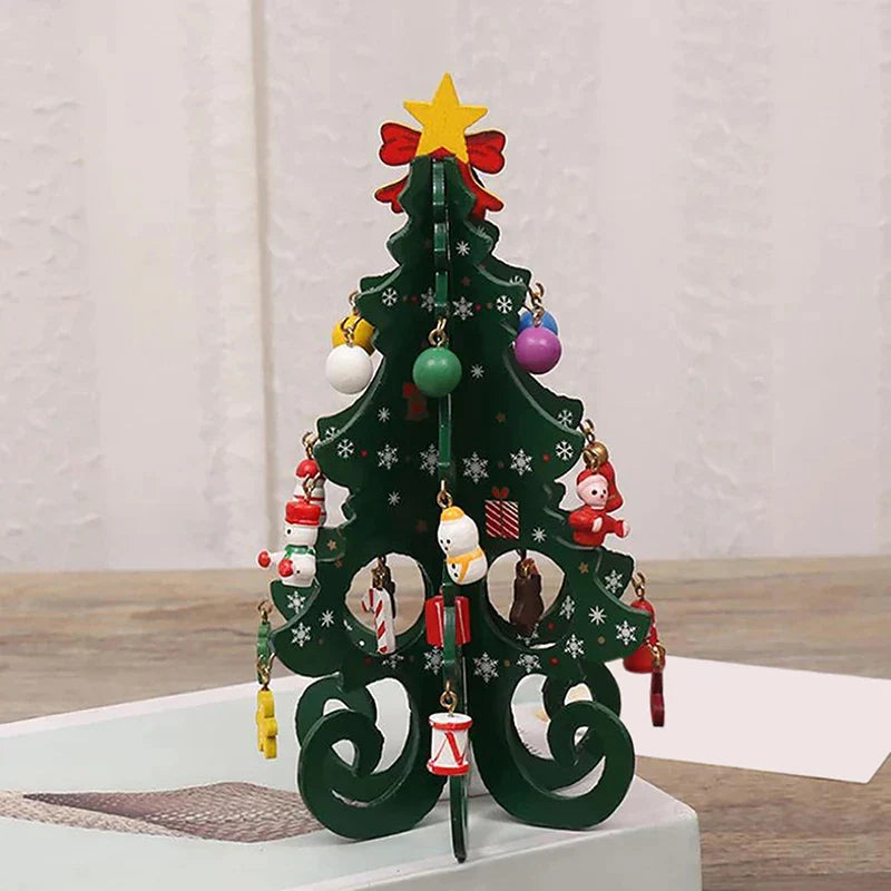 CharmTree Kerstboom - Handgemaakte 3D Kerstdecoratie van Hout