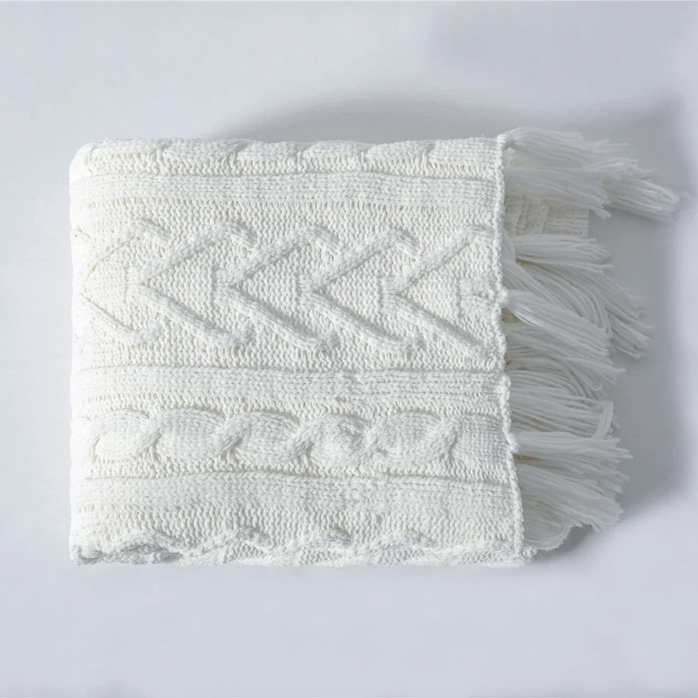 HeartCozy Blanket – Luxe Chenille Deken met Hartfranjes