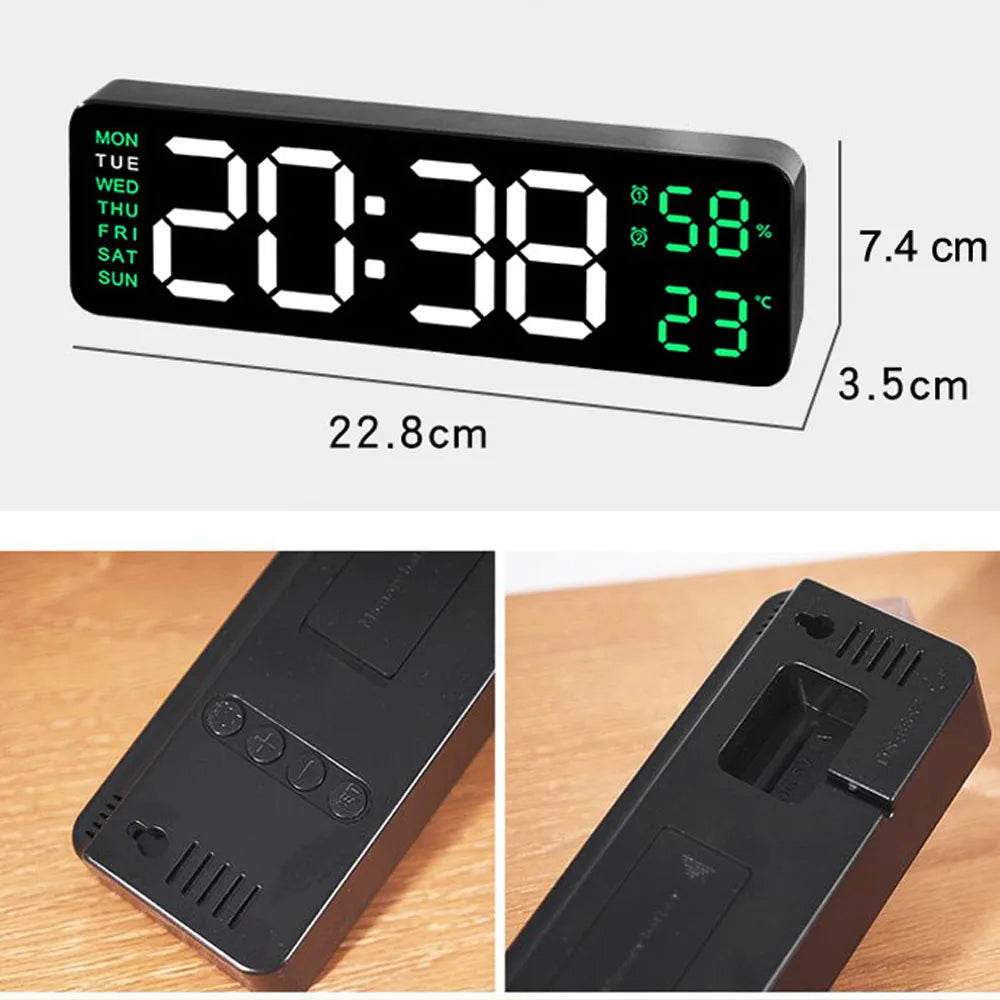 TimeGlow Clock - Slim Digitale Wecker met Temperatuur & Kalender