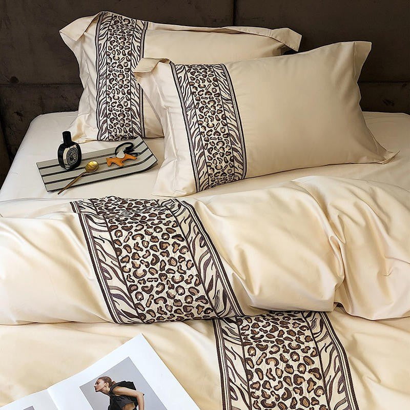 Leopard Grey – Luxe Dekbedovertrekset van Egyptisch Katoen