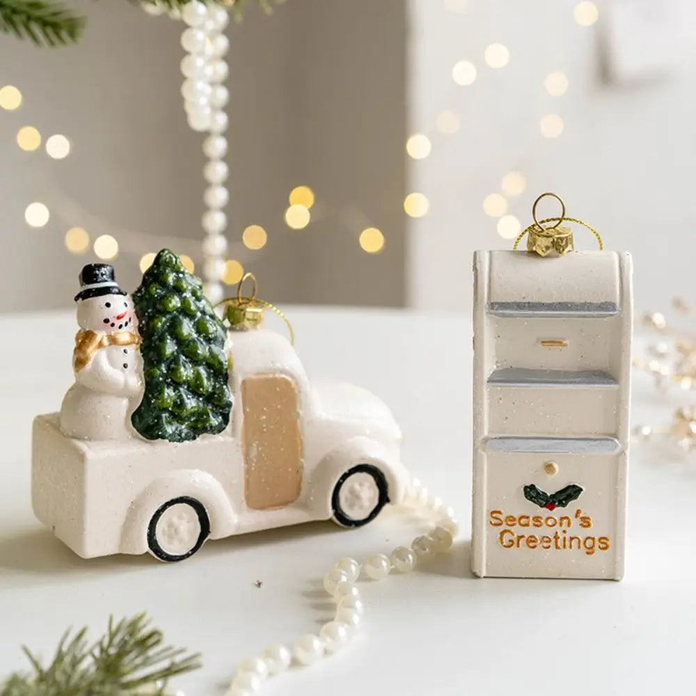 CharmingSnow Kerstdecoratie – Betoverende Keramische Kersthangdecoratie