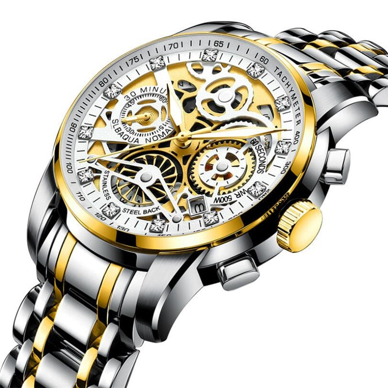 SkeletonWatch - Stijlvol Herenhorloge met Zwart Design