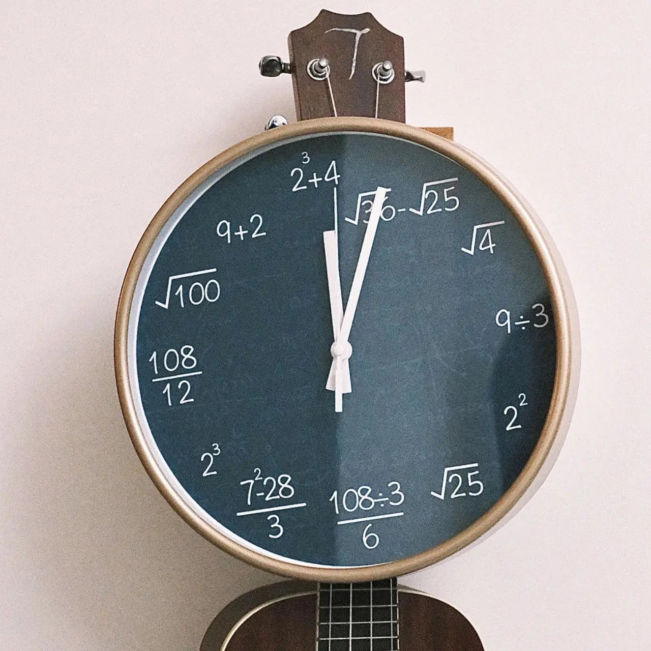 ChalkBoard Clock - Wiskundige Formules Wanddecoratie