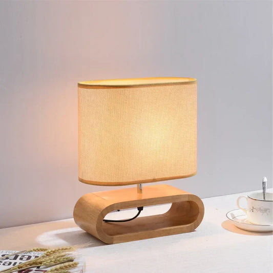 ZenHout - Serene Houten Bureau Verlichting voor Ontspanning
