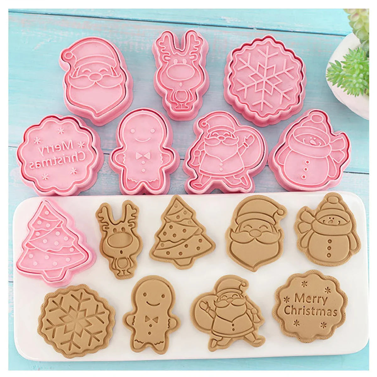SantaCut – Set van 8 Feestelijke Koekjesvormpjes