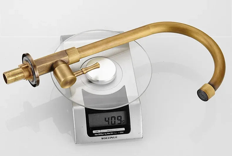 Elegante Zwanenhals Keuken Kranen van Antiek Messing