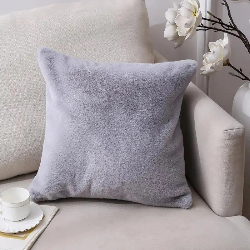 Luxe Faux Konijnenbont Kussenhoes voor Stijlvolle Interieurs