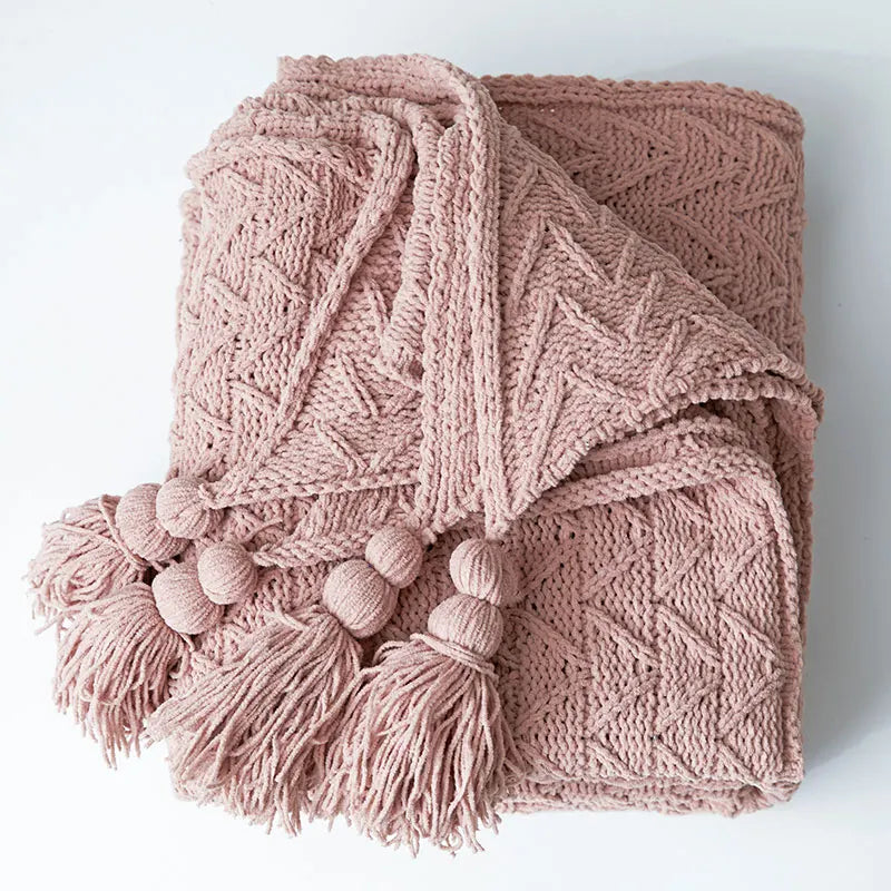 HeartCozy Blanket – Luxe Chenille Deken met Hartfranjes