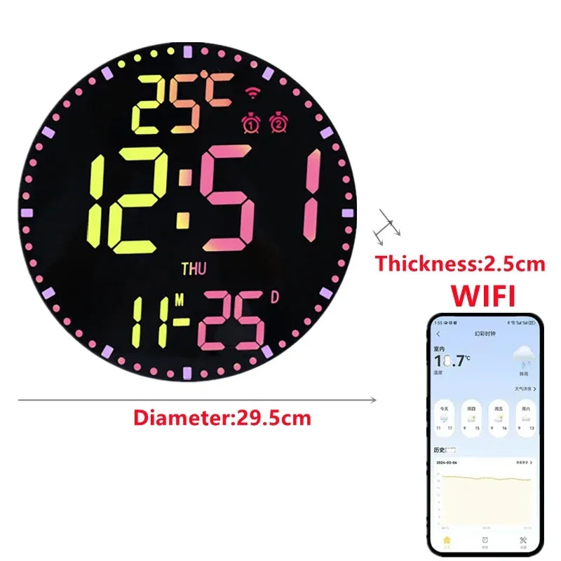 WiFiTime Clock - Slimme LED Wandklok met Kalender