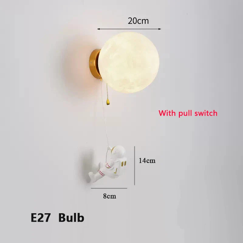 LunarGlow Wall Lamp - Maanvormige Astronaut Verlichting