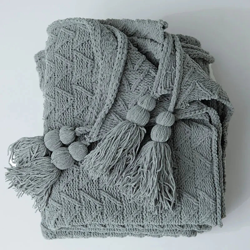 HeartCozy Blanket – Luxe Chenille Deken met Hartfranjes