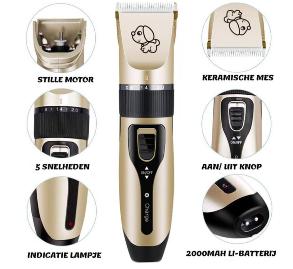 Pett Groomer - Professionele Honden Trimmer + Borstel