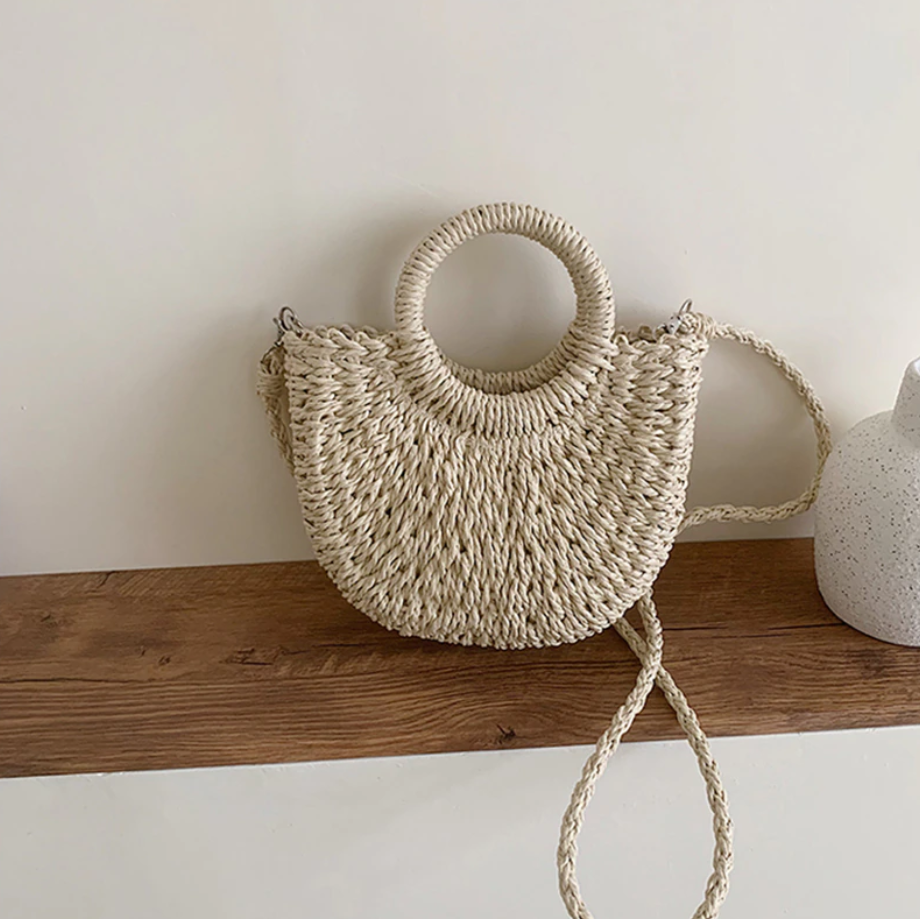 RomyBag – Zomerse Rieten Schoudertas voor Dames