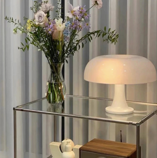PoussesBlanches – Elegante Witte LED Paddenstoel Lamp