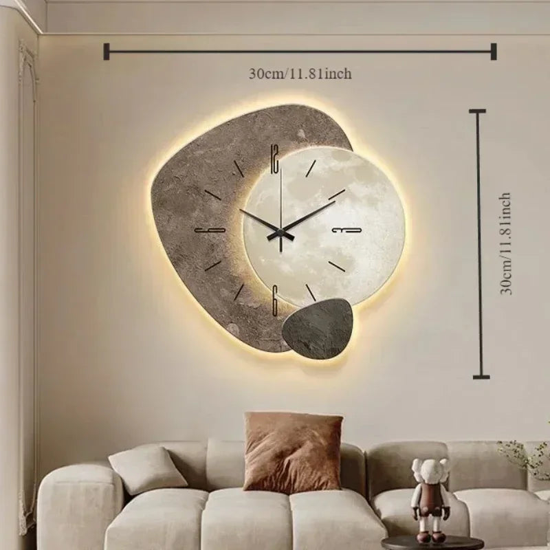 CreamWind Clock – Stijlvolle Moderne Wandklok met LED