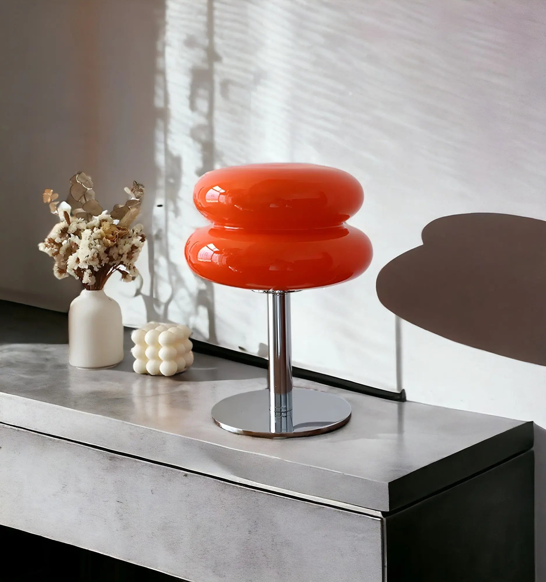 Elegante Macaron Glazen Tafellamp met USB - 3 Lichtkleuren