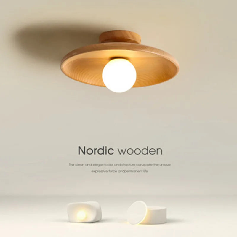 Woodland Plafondlamp - Elegante Houten Plafondlamp met Warm LED-Licht voor Jouw Interieur