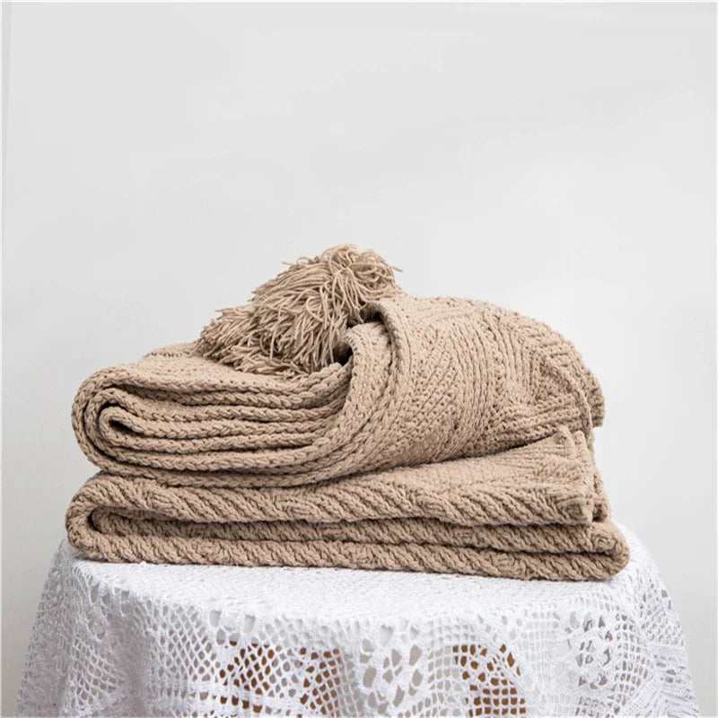 HeartCozy Blanket – Luxe Chenille Deken met Hartfranjes