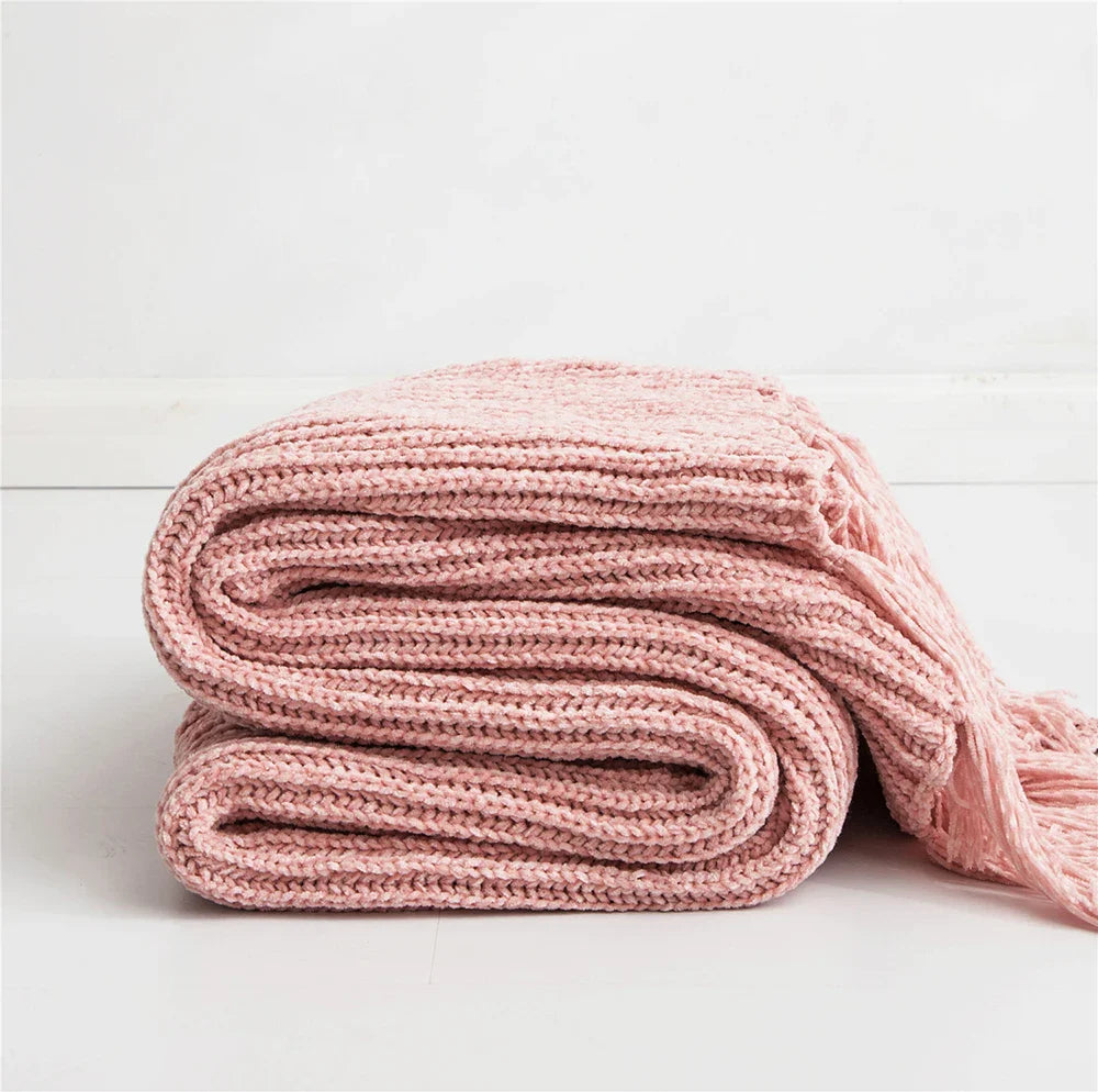 HeartCozy Blanket – Luxe Chenille Deken met Hartfranjes